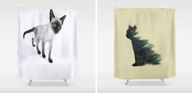 Koi koupelnov zvsy / Cat shower curtains