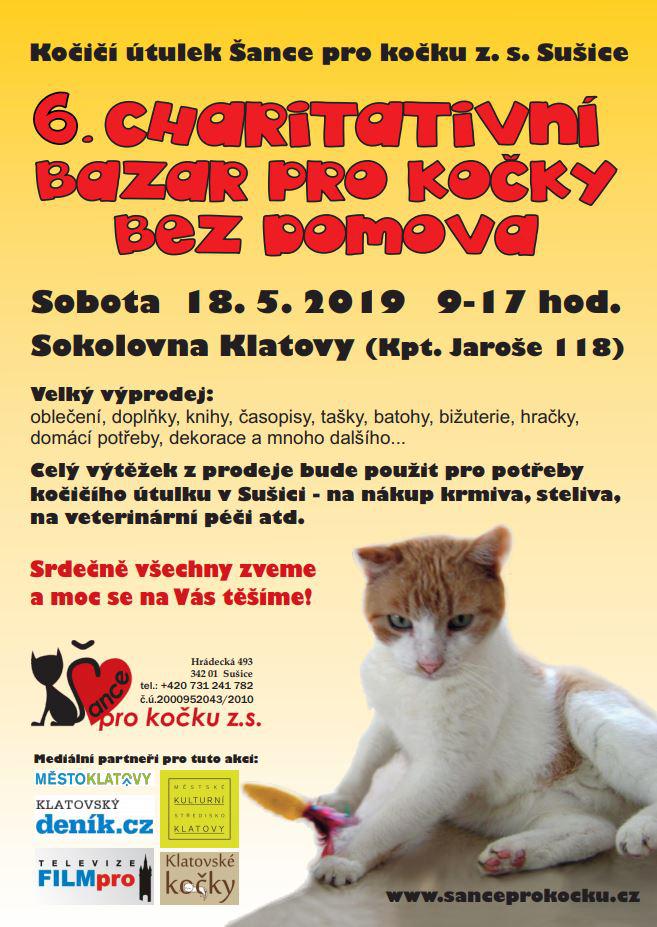 6. charitativn bazar pro koky bez domova - 18. kvtna 2019