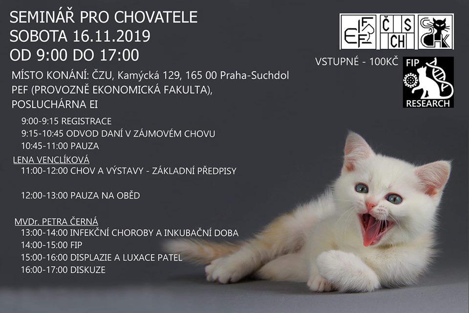 Semin pro chovatele - 16. listopadu 2019