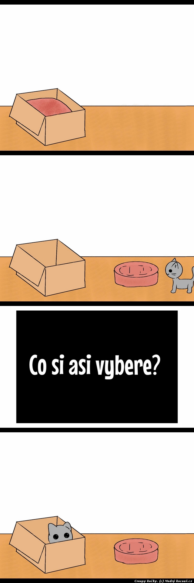 Komiks Creepy koky: Co si asi vybere? Modr kocou.cz