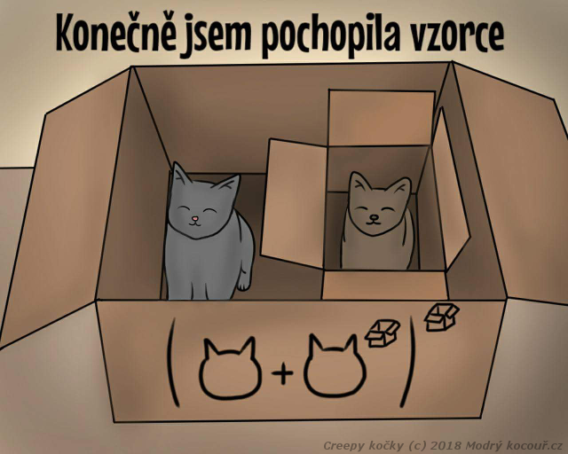 Komiks Creepy kočky: Jak pochopit matematiku. Modrý kocouř.cz